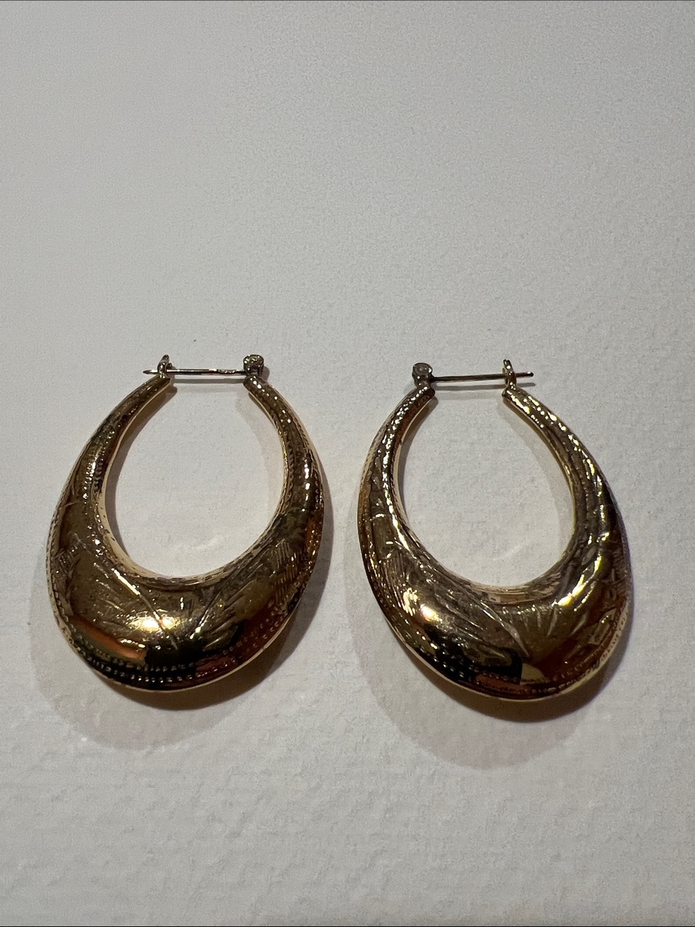 Sterling Silver Gold-Tone Crescent Hoop Earrings